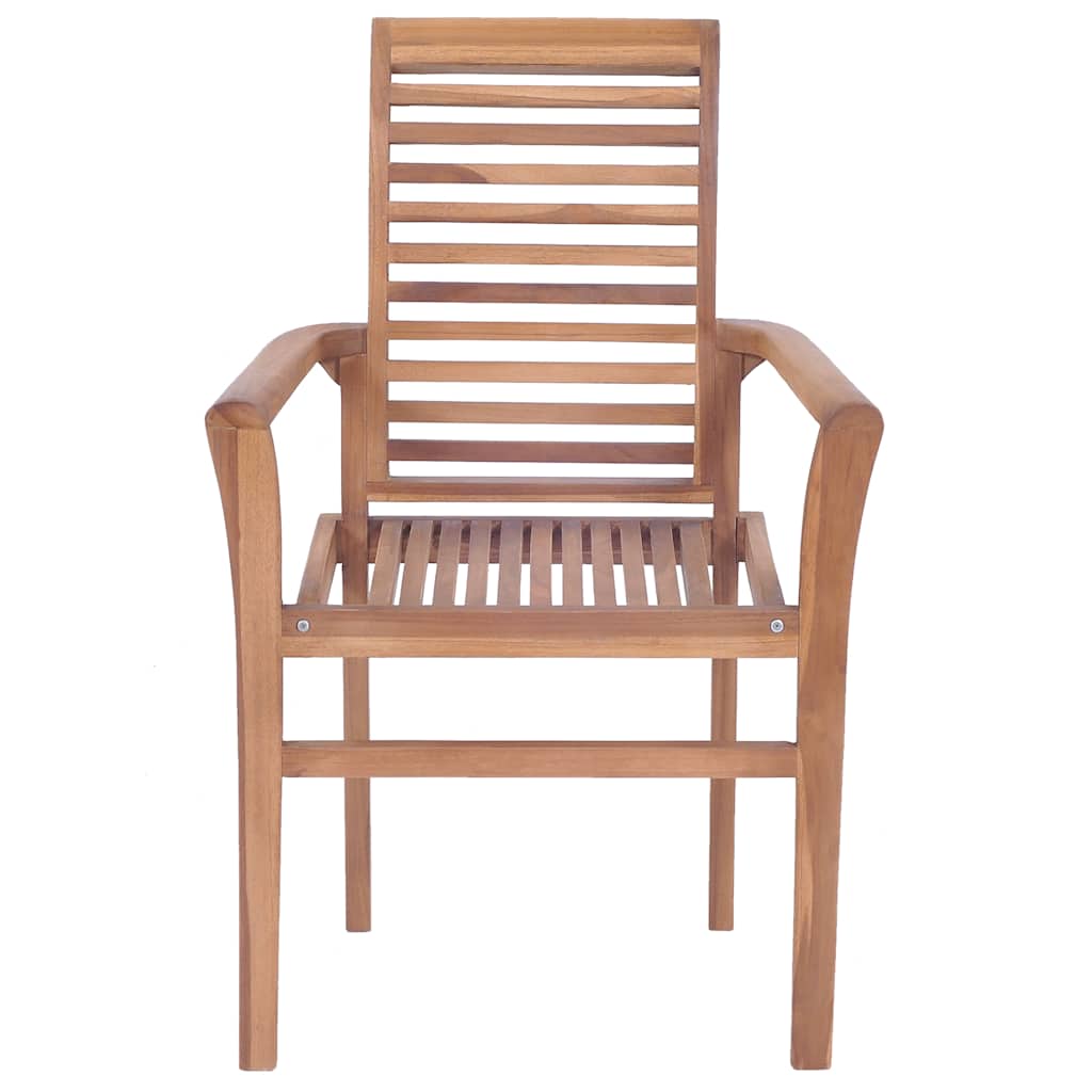 vidaXL Essstühle 4 Stk. mit Anthrazit Kissen Massivholz Teak