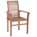 vidaXL Essstühle 4 Stk. mit Anthrazit Kissen Massivholz Teak