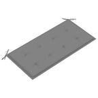 vidaXL Gartenbank mit Grauer Auflage 112 cm Massivholz Teak
