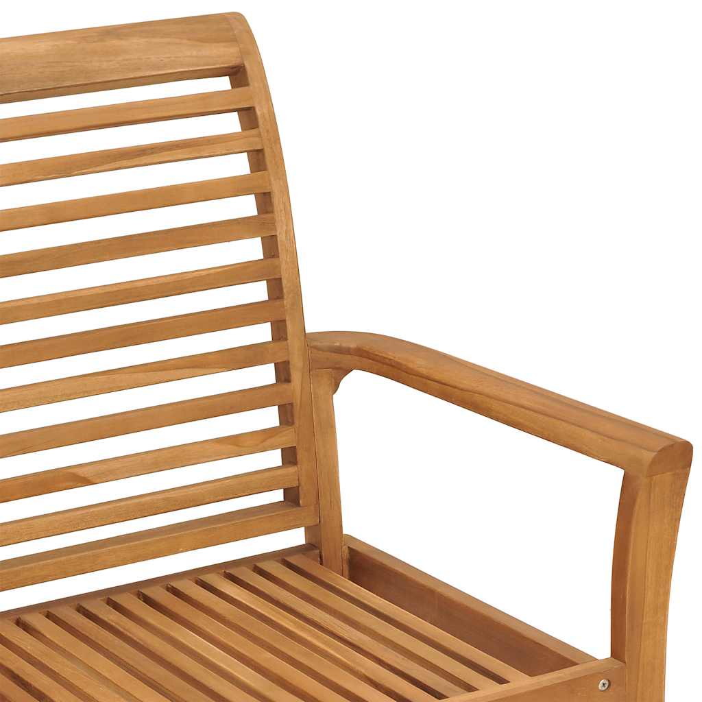 vidaXL Gartenbank mit Cremeweißer Auflage 112 cm Massivholz Teak