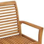 vidaXL Gartenbank mit Cremeweißer Auflage 112 cm Massivholz Teak