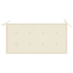 vidaXL Gartenbank mit Cremeweißer Auflage 112 cm Massivholz Teak