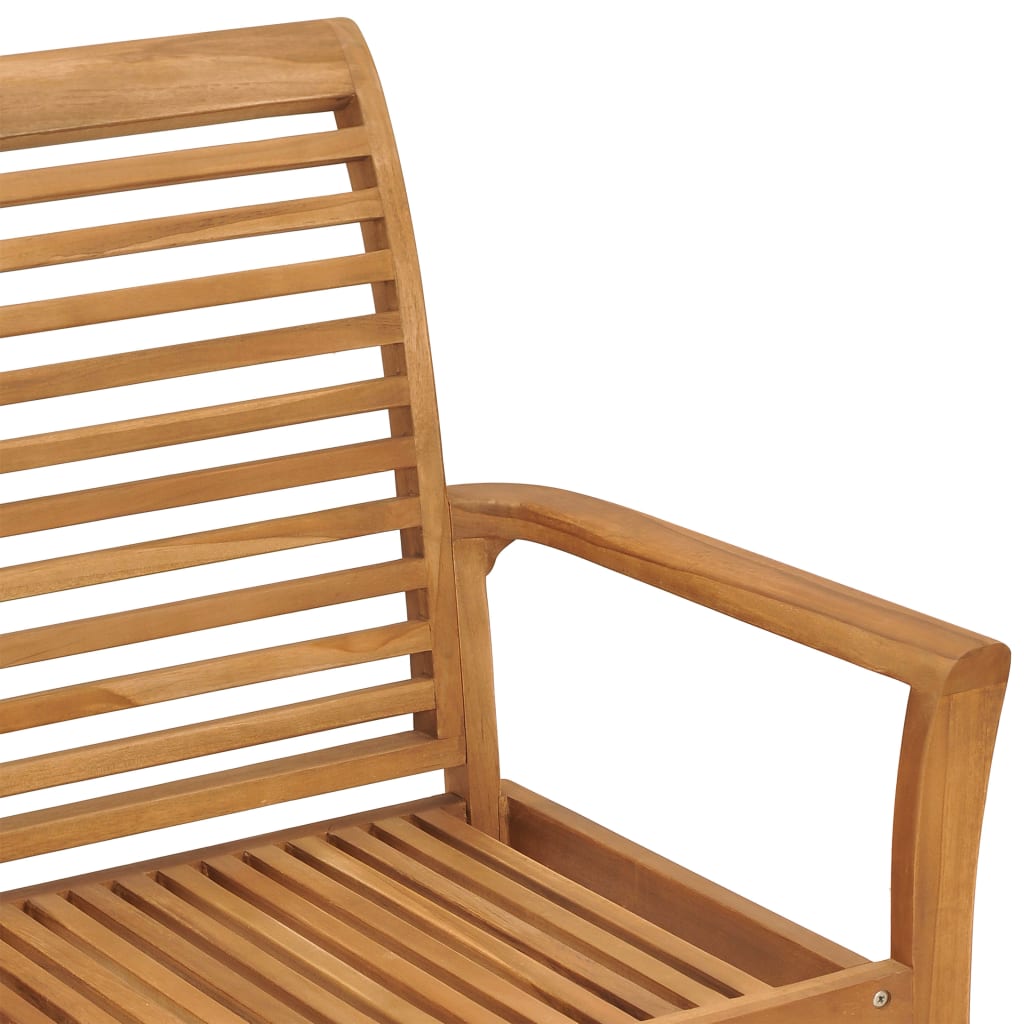 vidaXL Gartenbank mit Blauer Auflage 112 cm Massivholz Teak