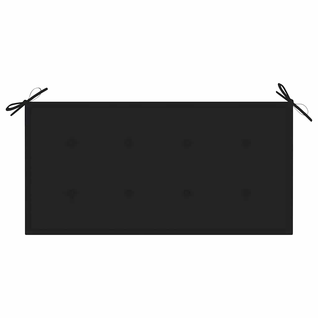 vidaXL Gartenbank mit Schwarzer Auflage 112 cm Massivholz Teak