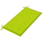 vidaXL Gartenbank mit Hellgrüner Auflage 112 cm Massivholz Teak