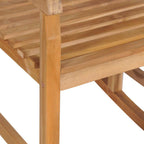 vidaXL Schaukelstuhl mit Weinrotem Kissen Massivholz Teak