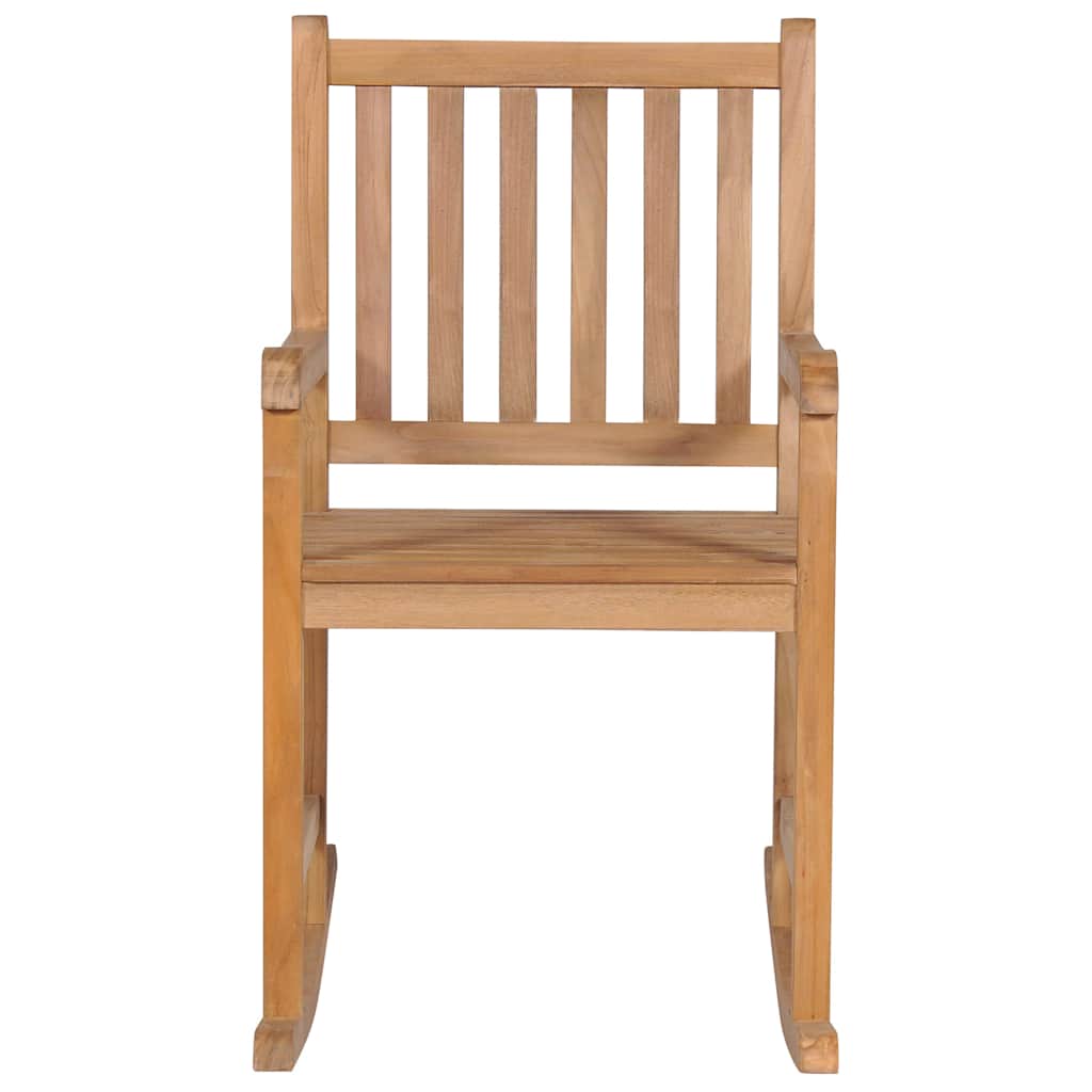 vidaXL Schaukelstuhl mit Königsblauem Kissen Massivholz Teak
