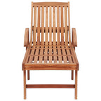 vidaXL Sonnenliege mit Auflage Königsblau Massivholz Teak