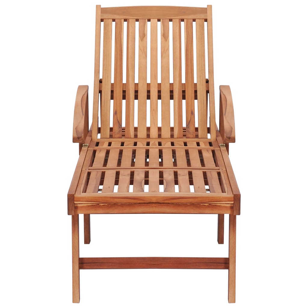 vidaXL Sonnenliege mit Auflage Königsblau Massivholz Teak