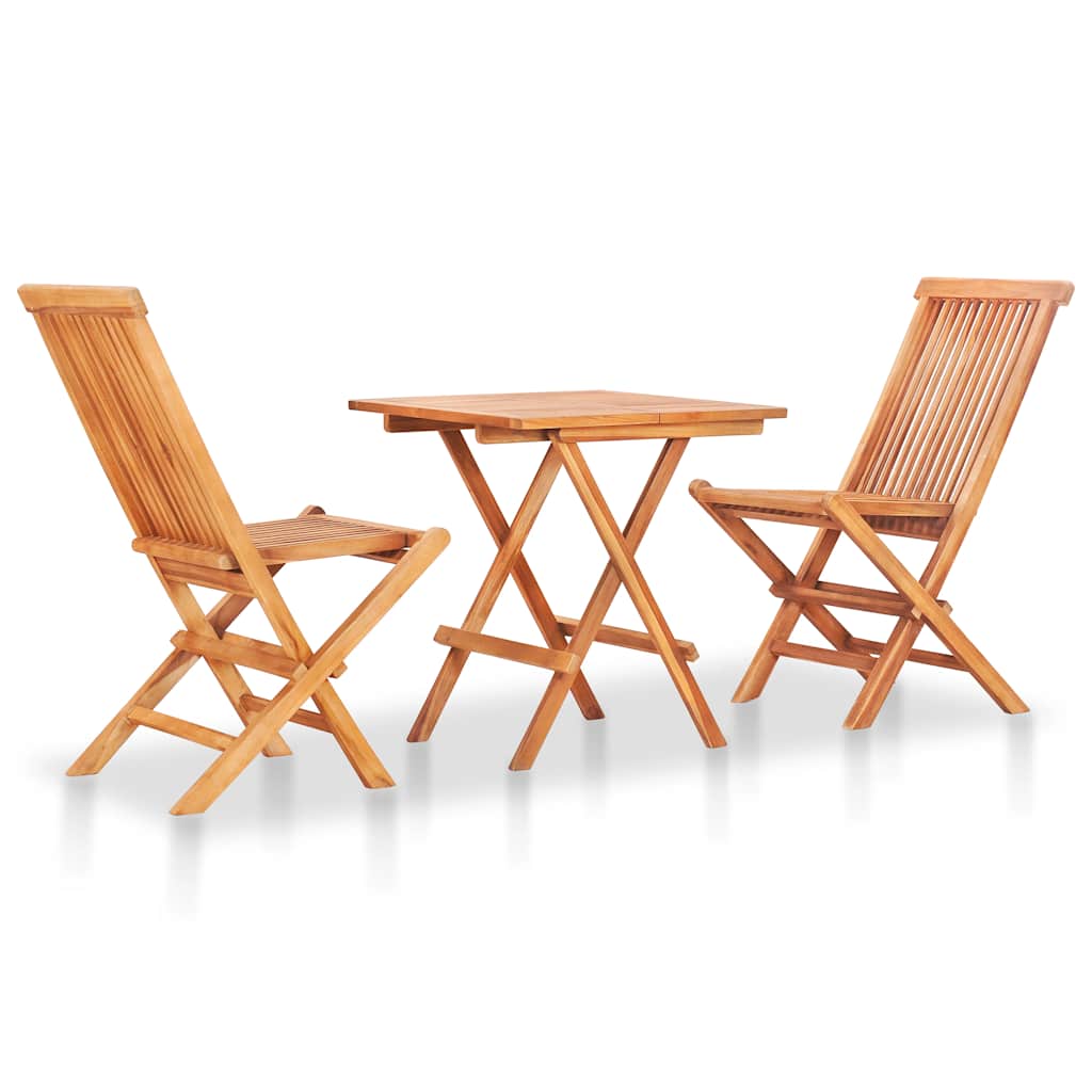 vidaXL 3-tlg. Bistroset mit Anthrazit Kissen Massivholz Teak