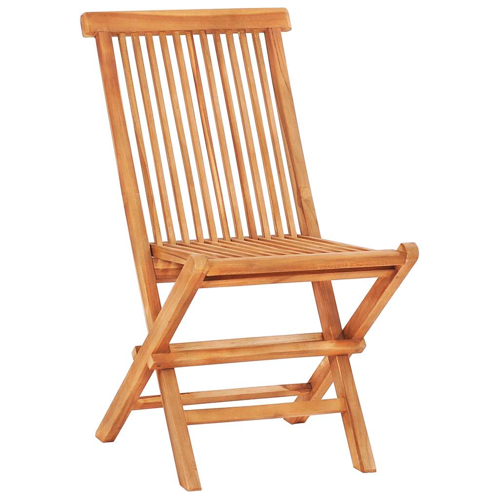 vidaXL 3-tlg. Bistroset mit Grauen Kissen Massivholz Teak