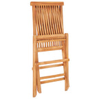 vidaXL 3-tlg. Bistro-Set mit Grauen Kissen Massivholz Teak