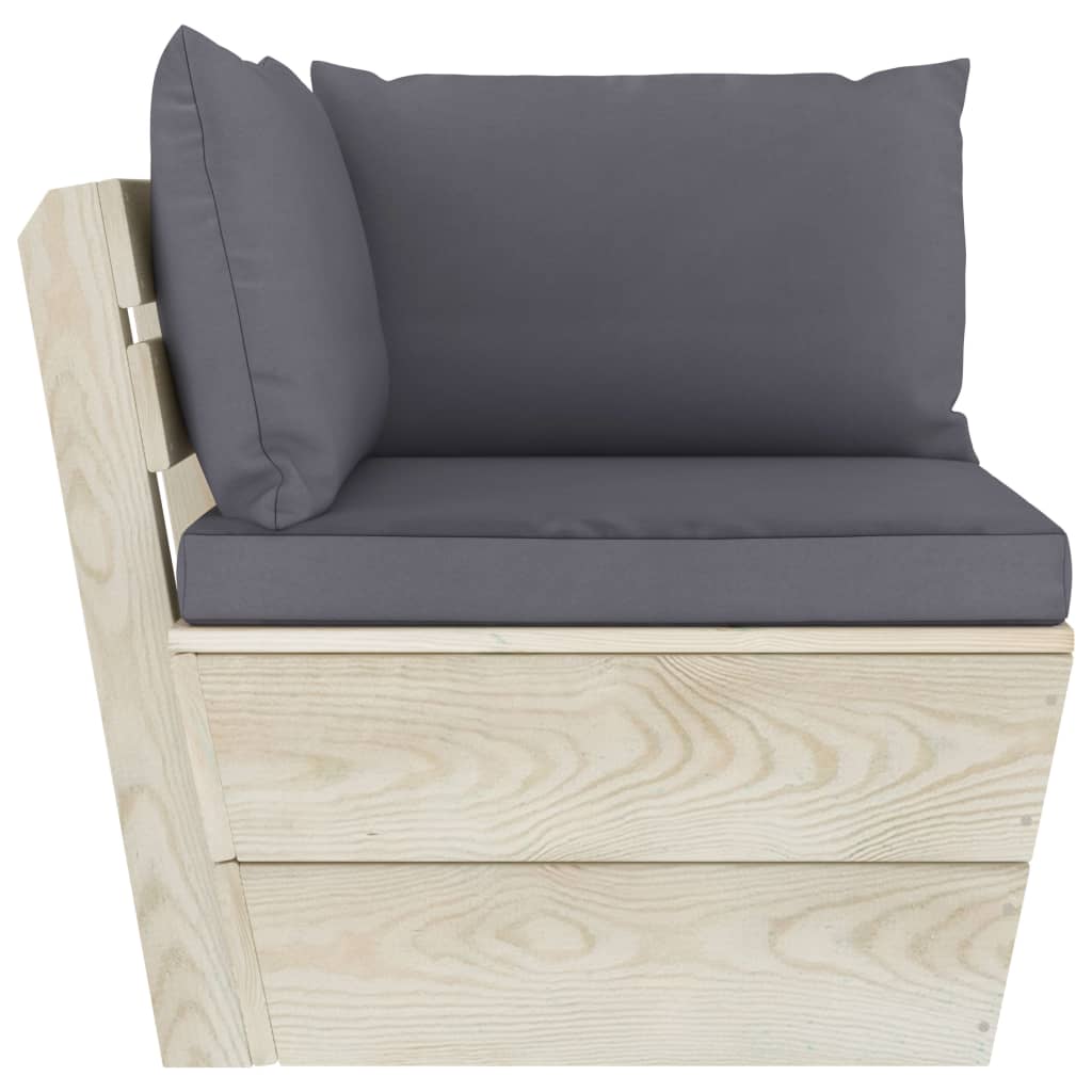 vidaXL Garten-Paletten-Ecksofa mit Kissen Imprägniertes Fichtenholz