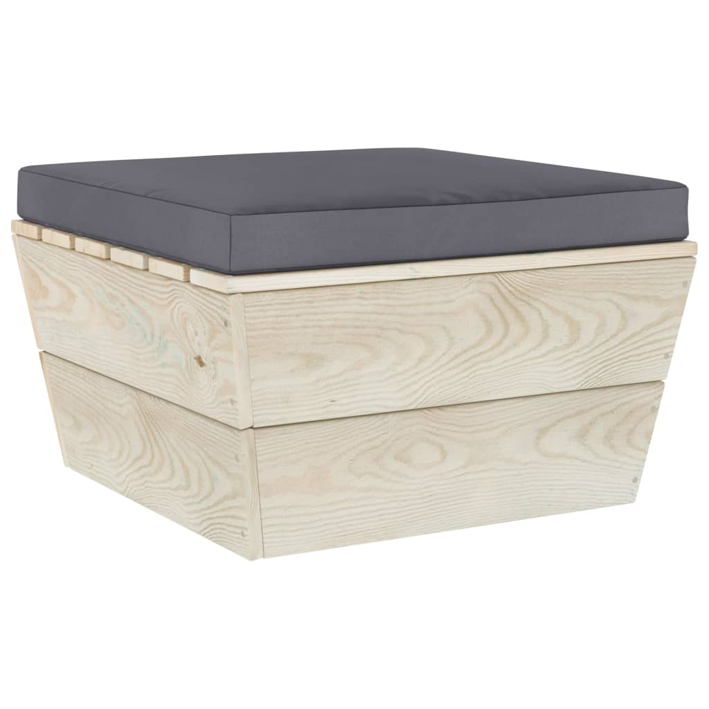 vidaXL Garten-Paletten-Hocker mit Kissen Imprägniertes Fichtenholz
