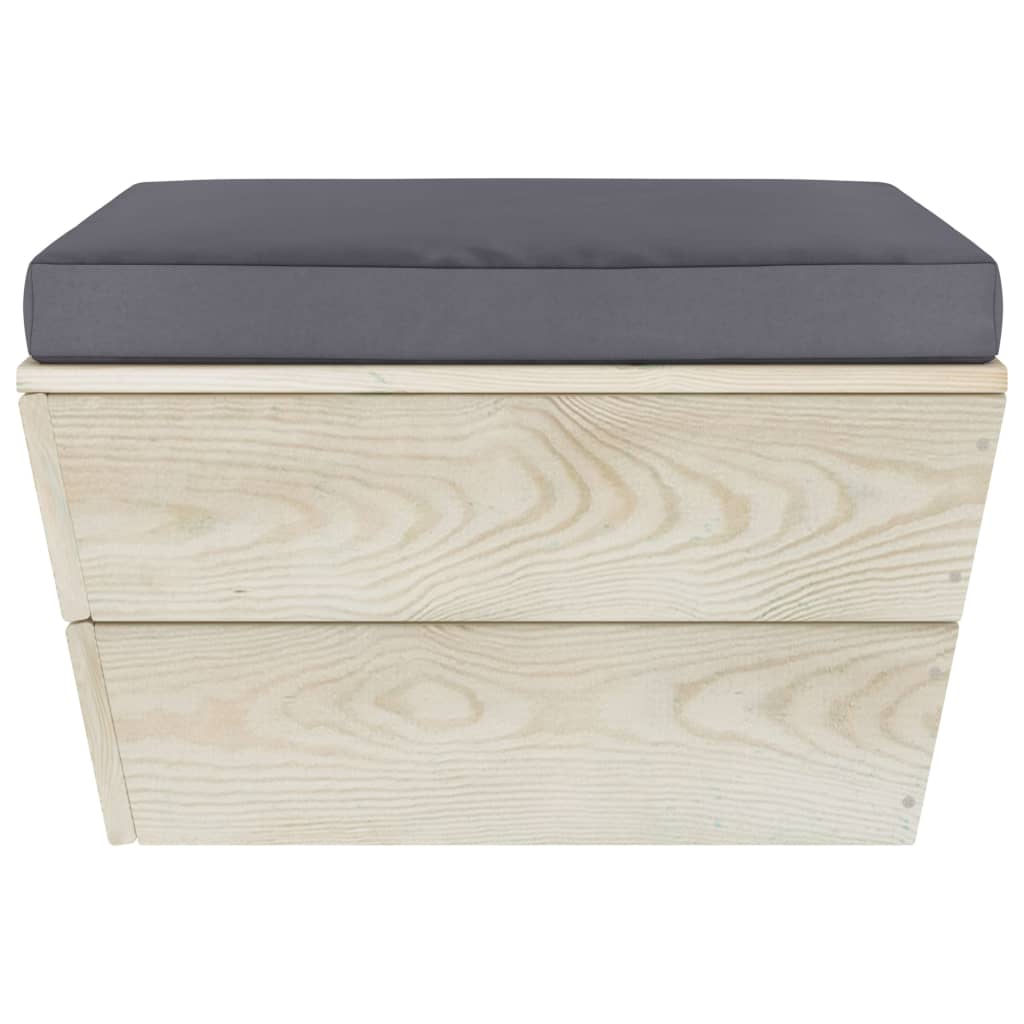 vidaXL Garten-Paletten-Hocker mit Kissen Imprägniertes Fichtenholz