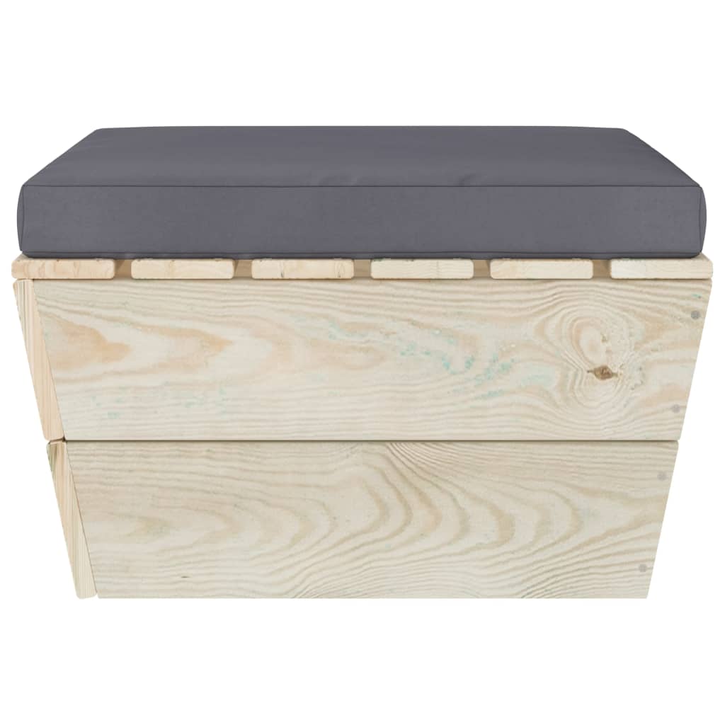 vidaXL Garten-Paletten-Hocker mit Kissen Imprägniertes Fichtenholz