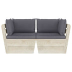 vidaXL Garten-Palettensofa 2-Sitzer mit Kissen Fichtenholz