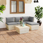 vidaXL 5-tlg. Garten-Sofagarnitur aus Paletten mit Kissen Fichtenholz