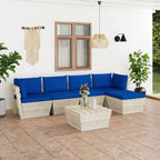 vidaXL 6-tlg. Garten-Sofagarnitur aus Paletten mit Kissen Fichtenholz