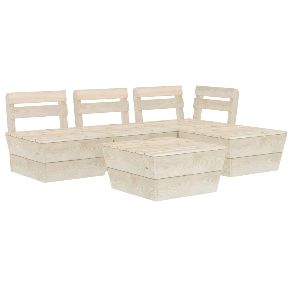 vidaXL 5-tlg. Garten-Paletten-Lounge-Set Imprägniertes Fichtenholz