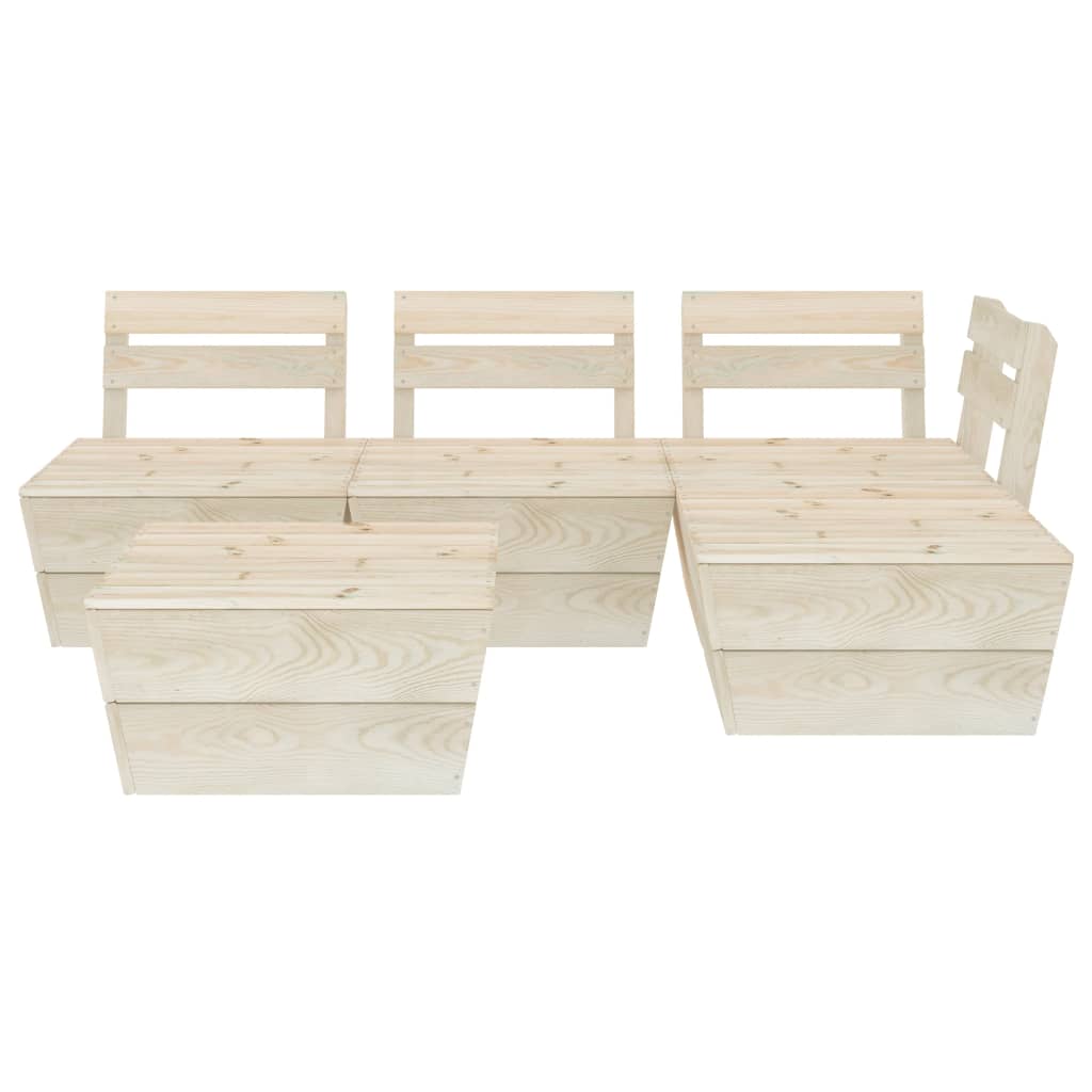 vidaXL 5-tlg. Garten-Paletten-Lounge-Set Imprägniertes Fichtenholz