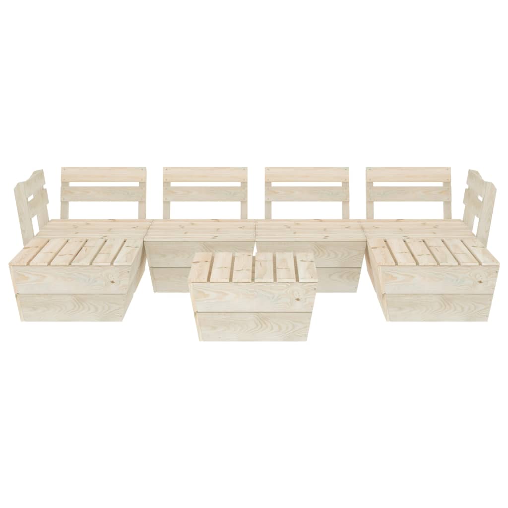 vidaXL 7-tlg. Garten-Paletten-Lounge-Set Imprägniertes Fichtenholz