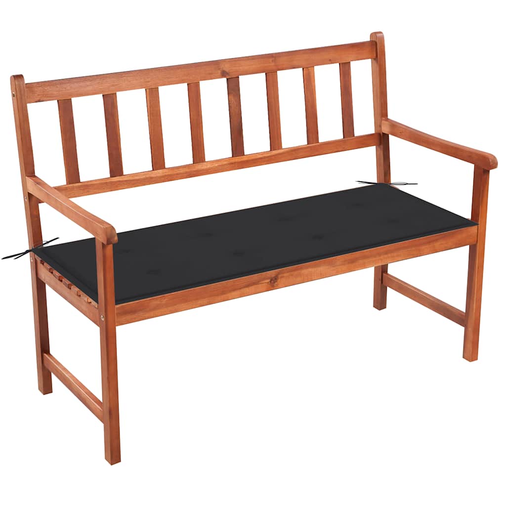 vidaXL Gartenbank mit Auflage 120 cm Massivholz Akazie