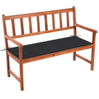vidaXL Gartenbank mit Auflage 120 cm Massivholz Akazie