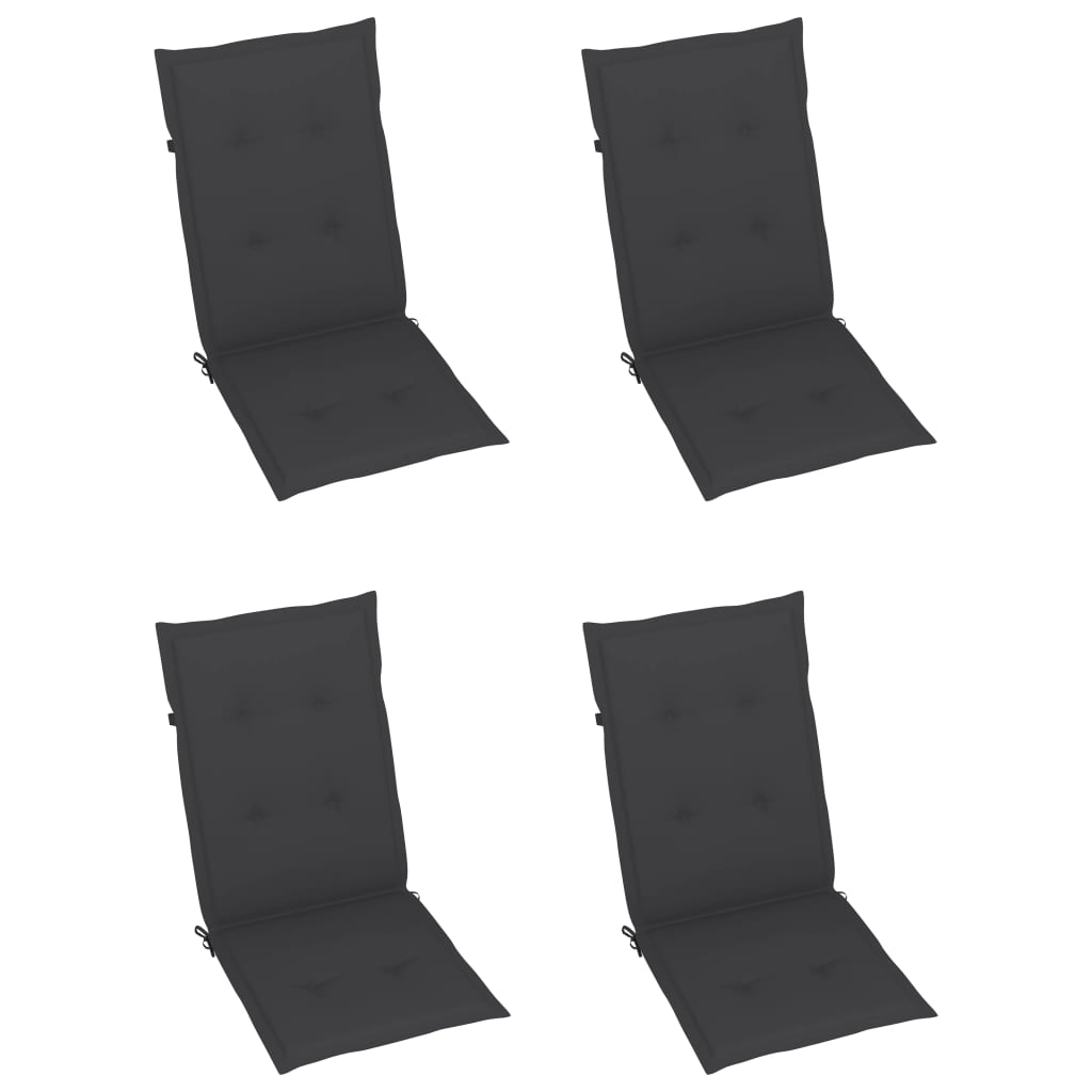 vidaXL Klappbare Gartenstühle 3 Stk. mit Auflagen Massivholz Akazie