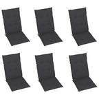 vidaXL Klappbare Gartenstühle 6 Stk. mit Auflagen Massivholz Akazie