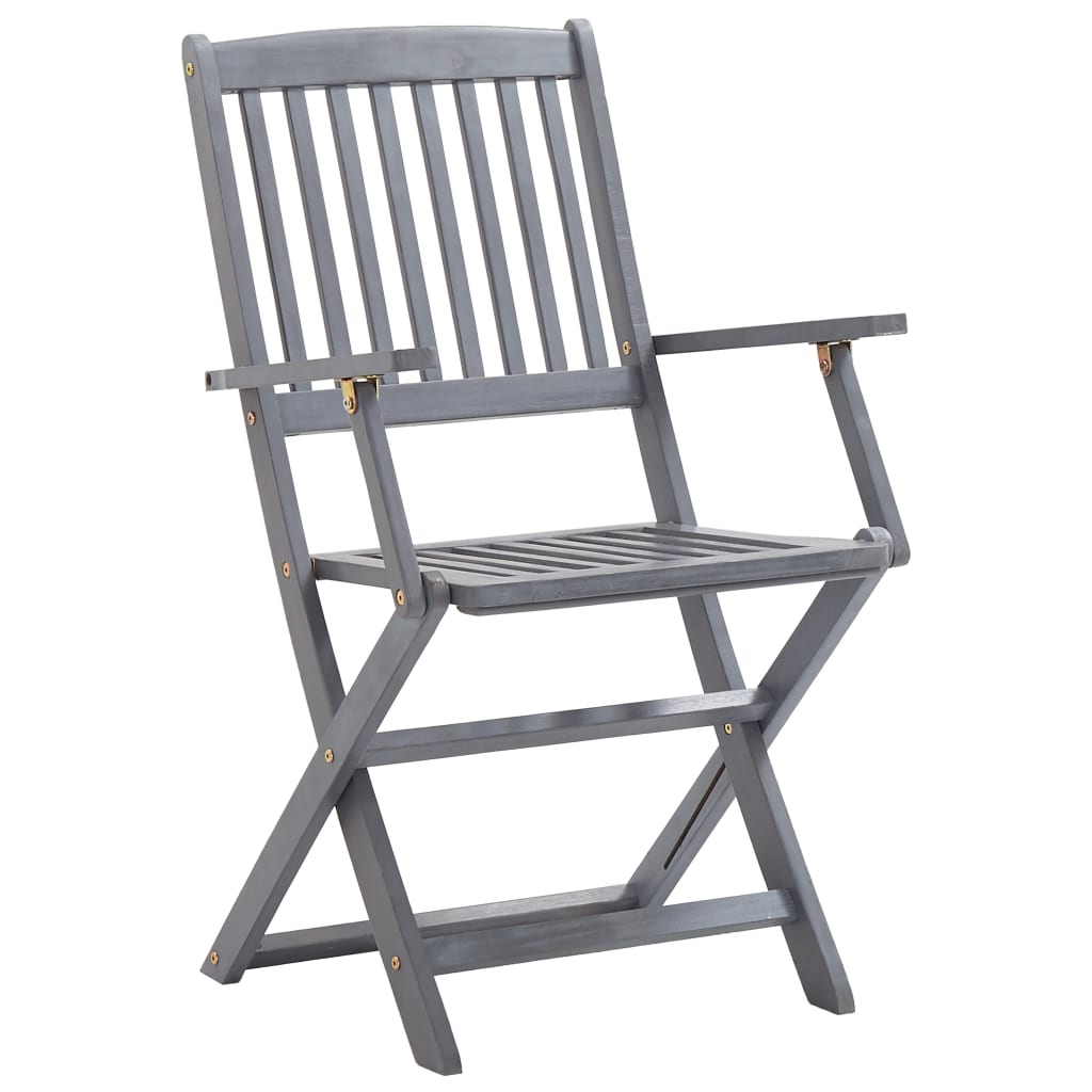 vidaXL Klappbare Gartenstühle 2 Stk. mit Kissen Massivholz Akazie