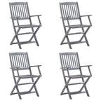 vidaXL Klappbare Gartenstühle 4 Stk. mit Kissen Massivholz Akazie