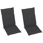 vidaXL Verstellbare Gartenstühle 2 Stk. mit Auflagen Massivholz Akazie