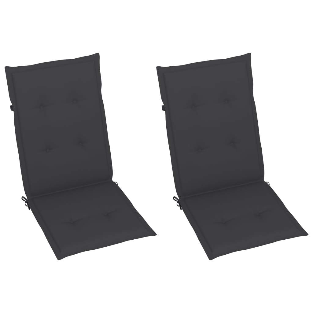 vidaXL Verstellbare Gartenstühle 2 Stk. mit Auflagen Massivholz Akazie