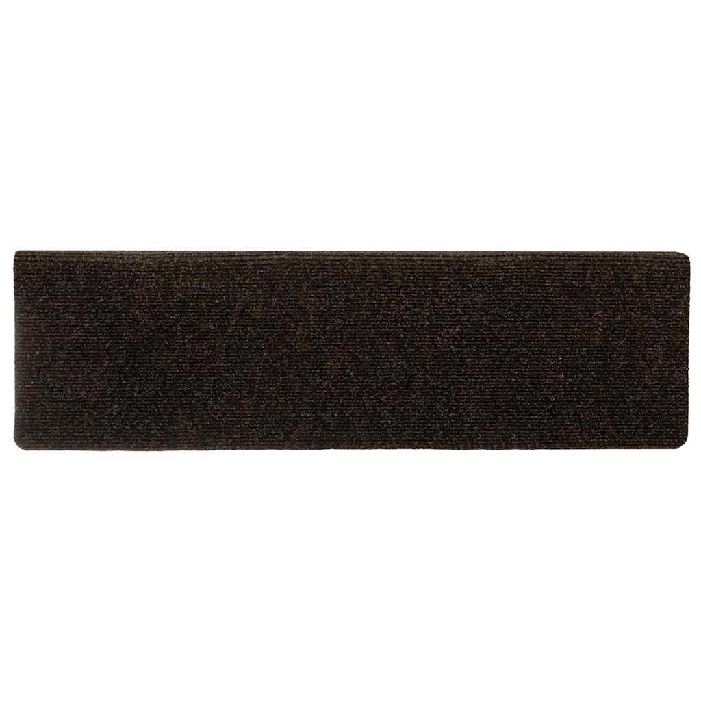 vidaXL Stufenmatten Selbstklebend 15 Stk. 65x21x4 cm Dunkelbraun Rechteckiger Rand