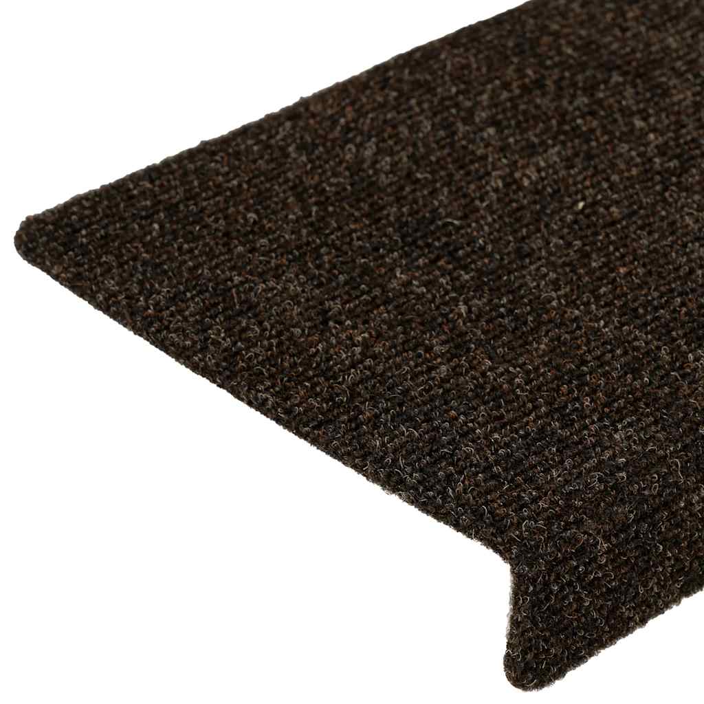 vidaXL Stufenmatten Selbstklebend 15 Stk. 65x21x4 cm Dunkelbraun Rechteckiger Rand