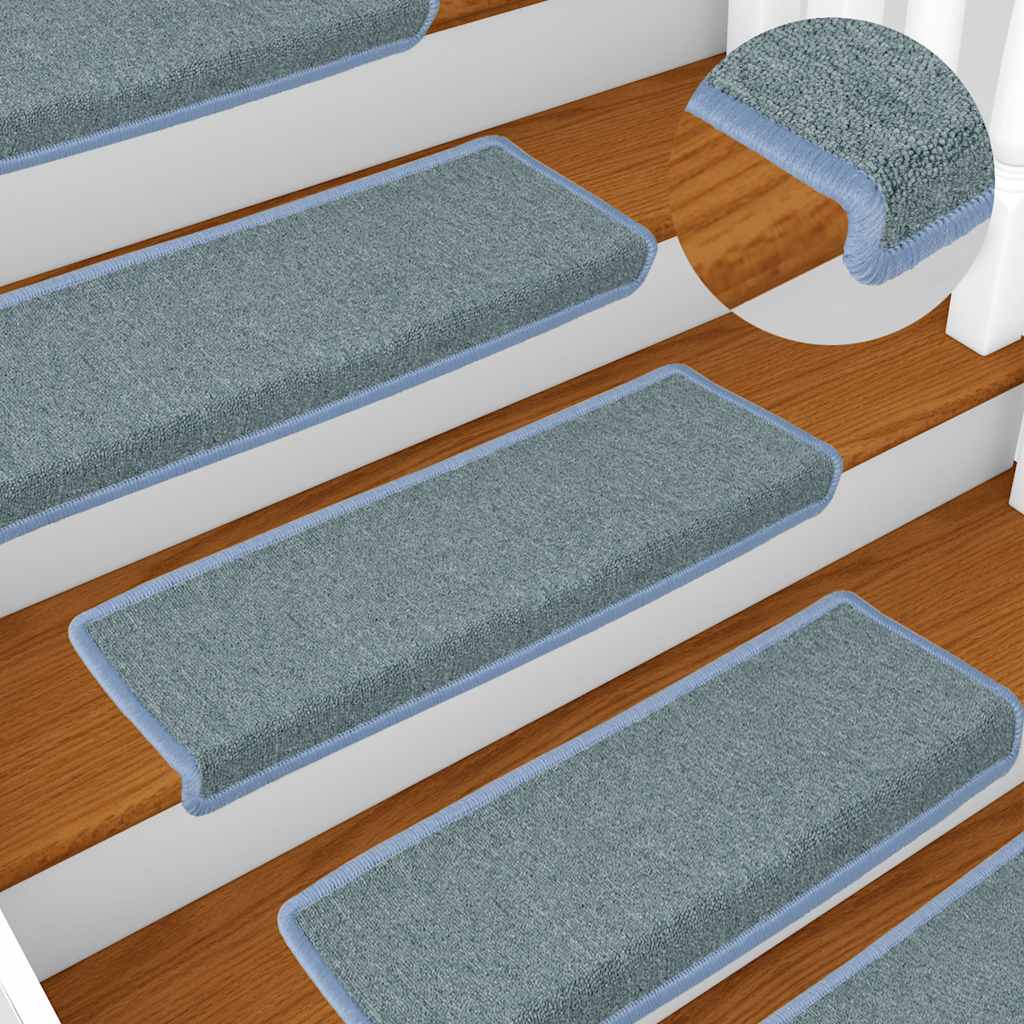 vidaXL Stufenmatten 15 Stk. 65x21x4 cm Seeblau Rechteckiger Rand