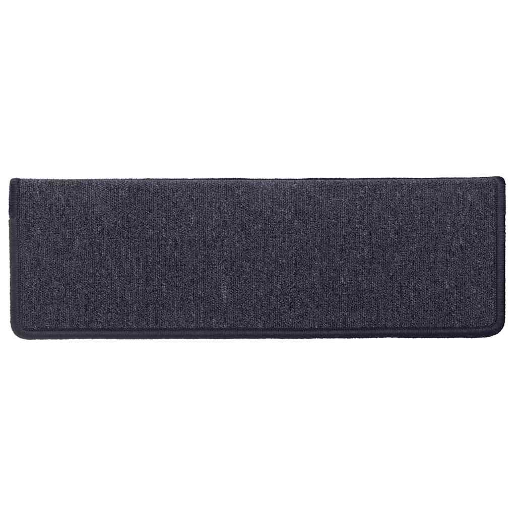 vidaXL Stufenmatten 15 Stk. 65 x 21 x 4 cm Dunkelgrau und Blau Rechteckiger Rand