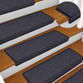 vidaXL Stufenmatten 15 Stk. 65 x 21 x 4 cm Dunkelgrau und Blau Rechteckiger Rand