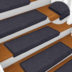 vidaXL Stufenmatten 15 Stk. 65 x 21 x 4 cm Dunkelgrau und Blau Rechteckiger Rand