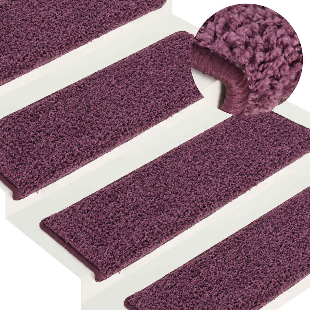 vidaXL Stufenmatten 15 Stk. 65 x 21 x 4 cm Dunkelviolett Rechteckiger Rand