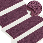 vidaXL Stufenmatten 15 Stk. 65 x 21 x 4 cm Dunkelviolett Rechteckiger Rand