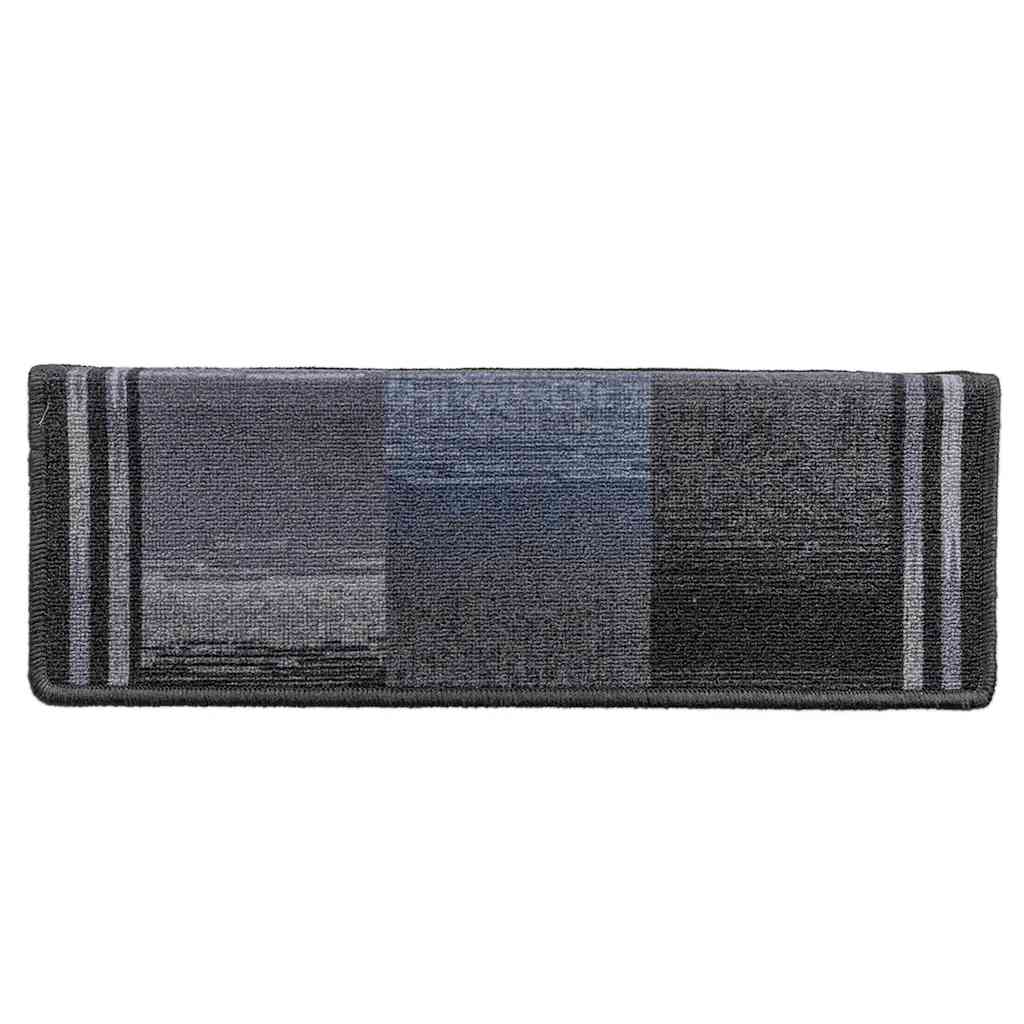 vidaXL Treppenmatten Selbstklebend 15 Stk. 65x21x4 cm Schwarz und Grau