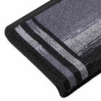 vidaXL Treppenmatten Selbstklebend 15 Stk. 65x21x4 cm Schwarz und Grau