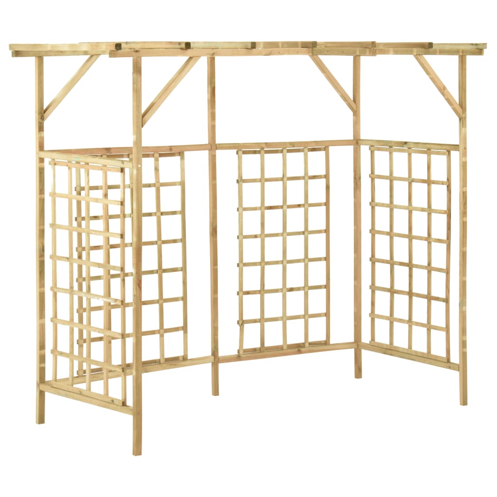 vidaXL Pergola für 3 Mülltonnen Kiefernholz Imprägniert