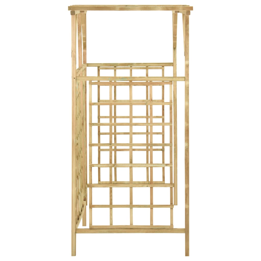 vidaXL Pergola für 3 Mülltonnen Kiefernholz Imprägniert