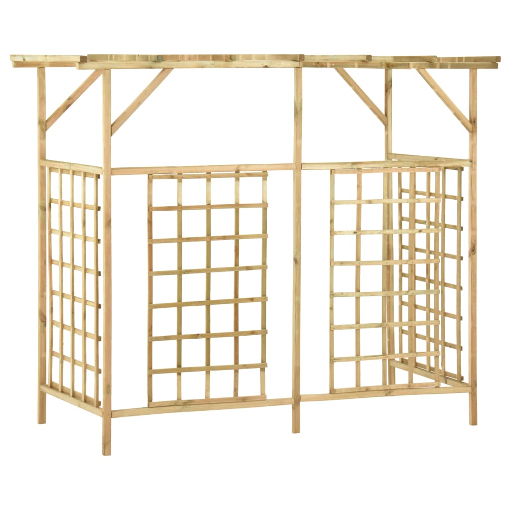 vidaXL Pergola für 3 Mülltonnen Kiefernholz Imprägniert