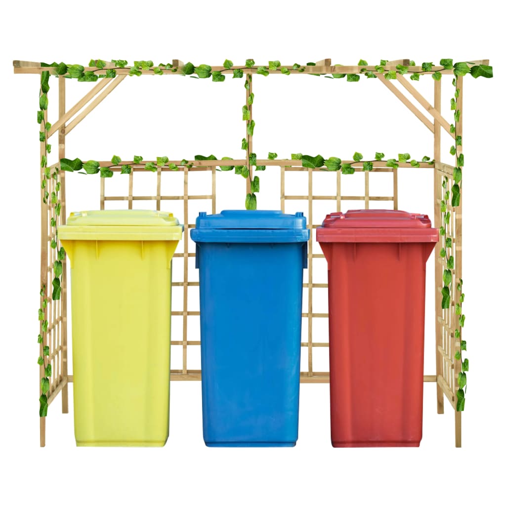 vidaXL Pergola für 3 Mülltonnen Kiefernholz Imprägniert