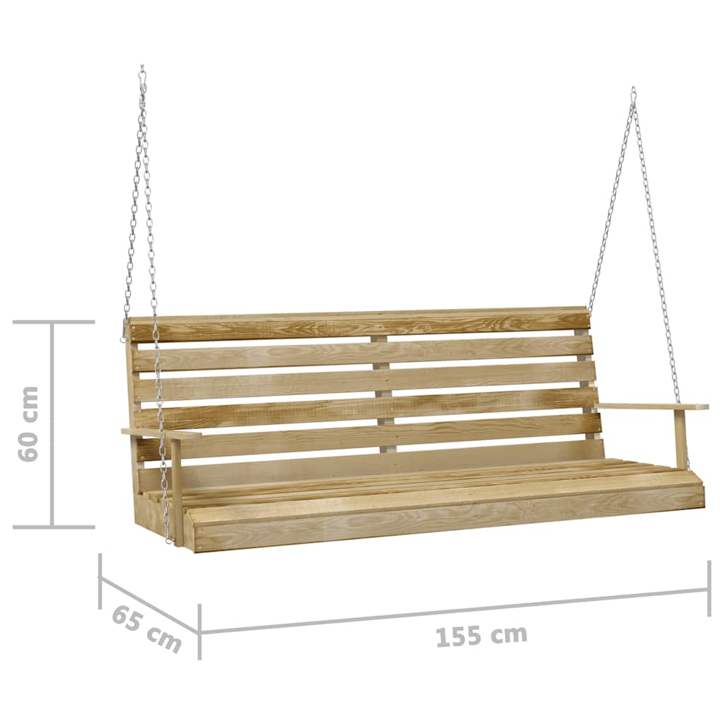 vidaXL Schaukelbank Imprägniertes Kiefernholz 155x65x60 cm