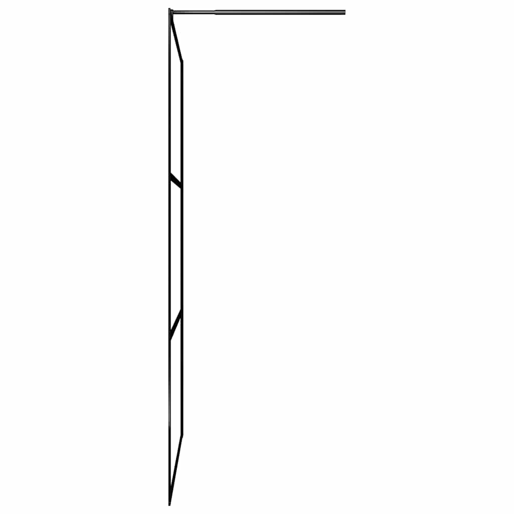 vidaXL Duschwand für Begehbare Duschen ESG-Klarglas Schwarz 80x195 cm
